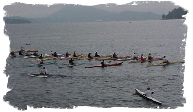 OC1/OC2 Surfski Men's Race Start Line